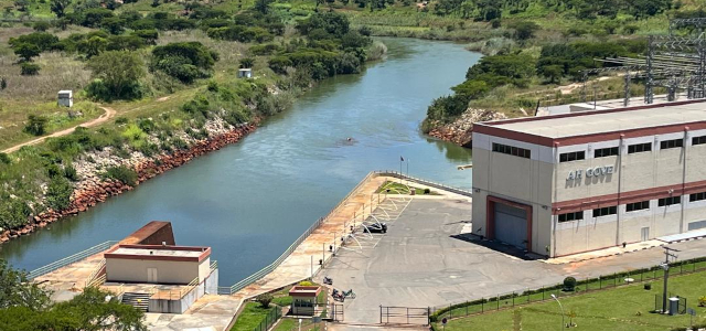 A site at the Gove Dam in Angola, with the Gove Hydropower Plant 