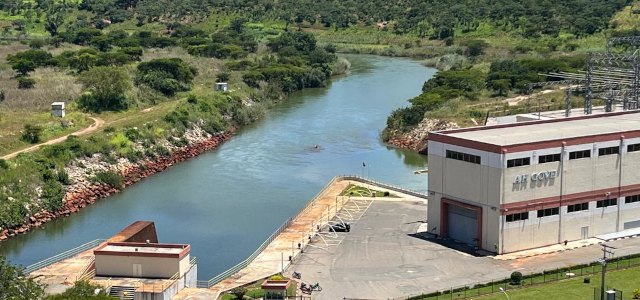 The Kunene River: A site at the Gove Dam in Angola, with the Gove Hydropower Plant