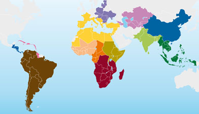 GWP mapa mundial