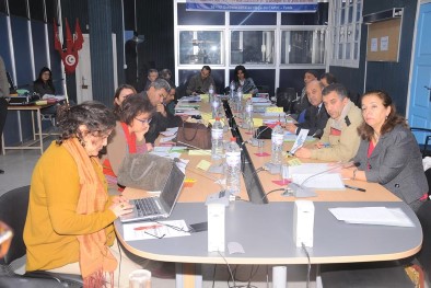 Journalists participating at the media training workshop